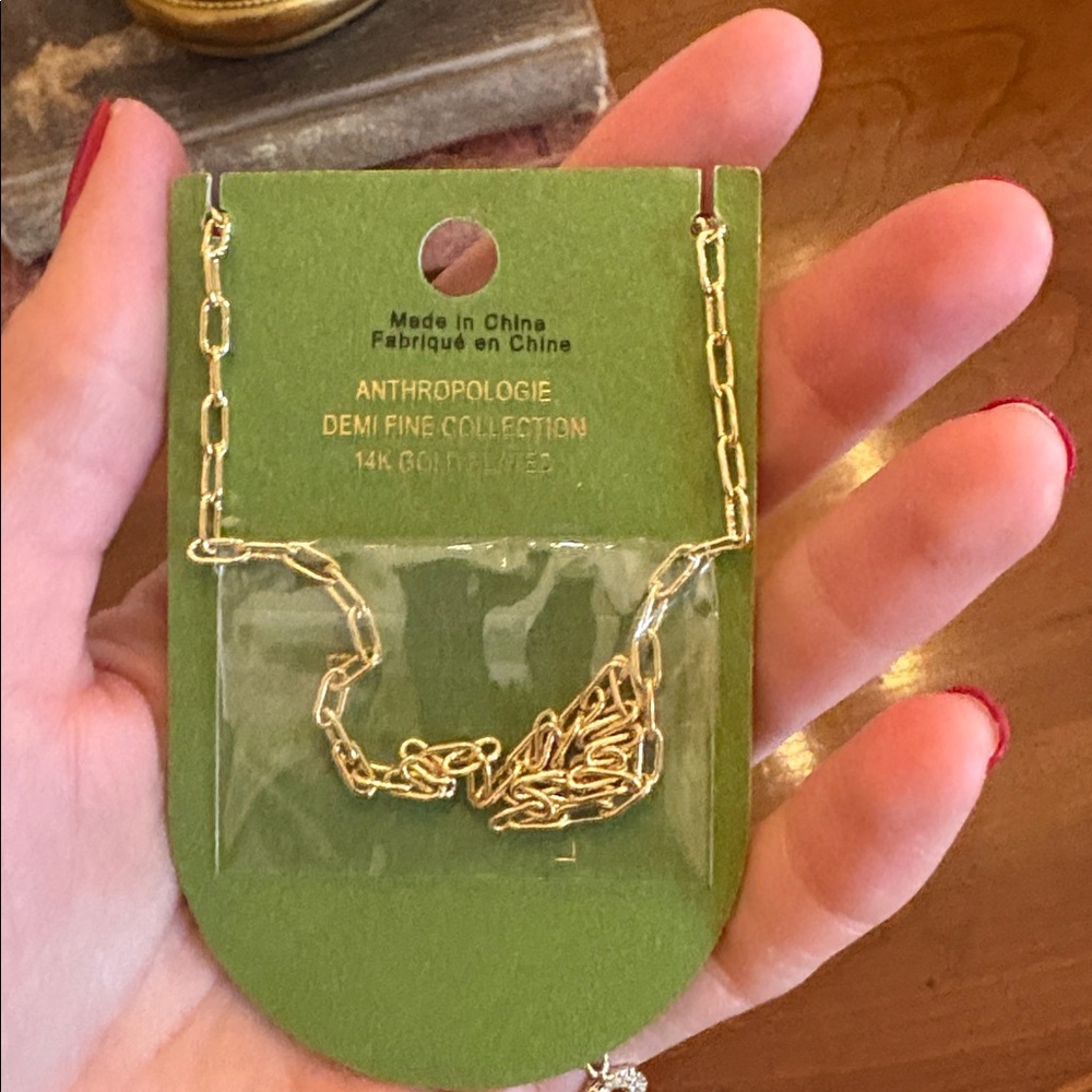 NWT Anthropologie Charmed Paperclip Chain Necklace MSRP $68 - Picture 7 of 13